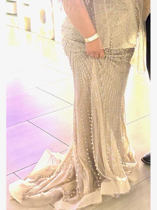 Ladevine Dresses & Skirts - La Devine Champagne beaded gown